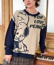 PEANUTS（ピーナッツ）の「【PEANUTS】総柄ジャガードニットプルオーバー（ニット/セーター）」