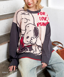 PEANUTS（ピーナッツ）の「【PEANUTS】総柄ジャガードニットプルオーバー（ニット/セーター）」