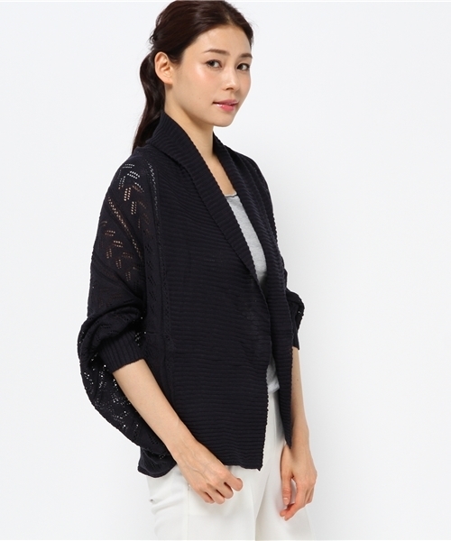 hvc femme（エイチヴィシーファム）の「hvc femme / 7G透かしボレロ			（カーディガン/ボレロ・レディース・グレー/ホワイト/ベージュ/ネイビー・F）」の4枚目の写真