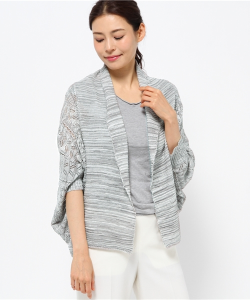 hvc femme（エイチヴィシーファム）の「hvc femme / 7G透かしボレロ			（カーディガン/ボレロ・レディース・グレー/ホワイト/ベージュ/ネイビー・F）」の2枚目の写真