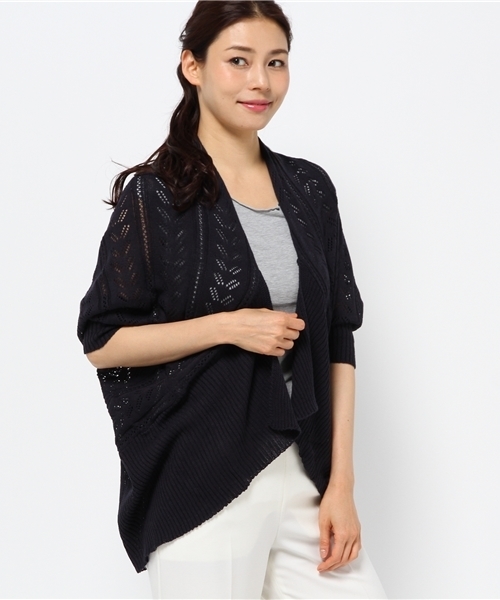 hvc femme（エイチヴィシーファム）の「hvc femme / 7G透かしボレロ			（カーディガン/ボレロ・レディース・グレー/ホワイト/ベージュ/ネイビー・F）」の13枚目の写真