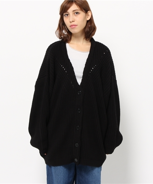 PUNYUS（プニュズ）の「ビッグカーディガン（カーディガン/ボレロ・レディース・ブラック/ワイン/ホワイト・3/4）」の11枚目の写真