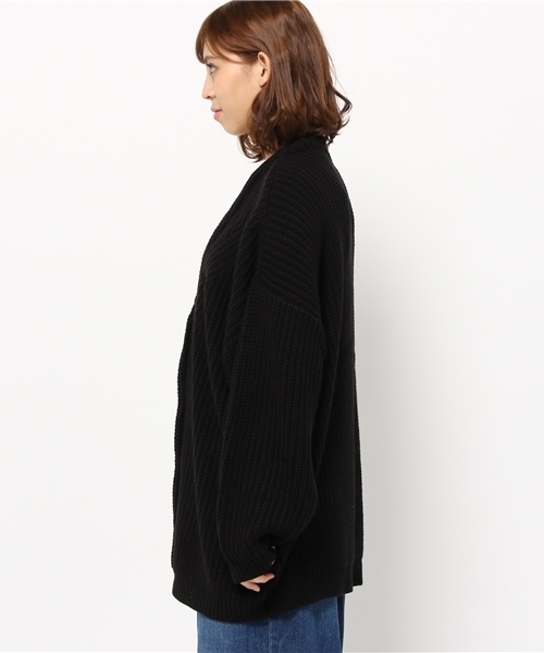 PUNYUS（プニュズ）の「ビッグカーディガン（カーディガン/ボレロ・レディース・ブラック/ワイン/ホワイト・3/4）」の12枚目の写真