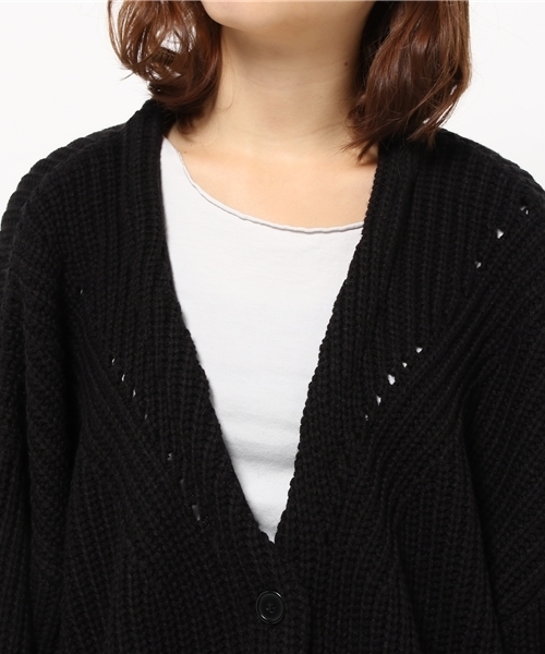PUNYUS（プニュズ）の「ビッグカーディガン（カーディガン/ボレロ・レディース・ブラック/ワイン/ホワイト・3/4）」の6枚目の写真