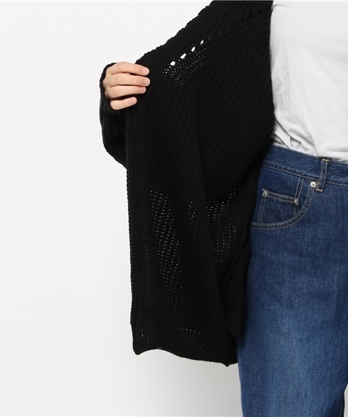 PUNYUS（プニュズ）の「ビッグカーディガン（カーディガン/ボレロ・レディース・ブラック/ワイン/ホワイト・3/4）」の9枚目の写真