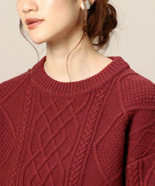 BEAUTY&YOUTH UNITED ARROWS（ビューティーアンドユースユナイテッドアローズ）の「BY カラー ケーブル ニットプルオーバー◆（ニット/セーター・レディース・オレンジ系その他/ライトブルー/オフホワイト・FREE）」の8枚目の写真