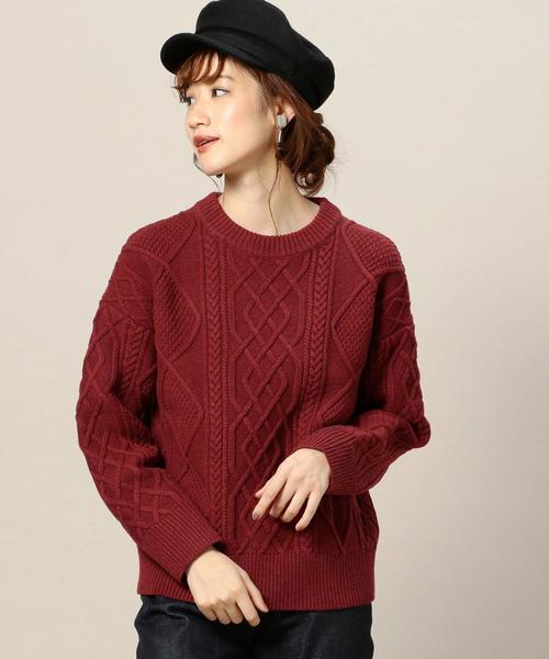 BEAUTY&YOUTH UNITED ARROWS（ビューティーアンドユースユナイテッドアローズ）の「BY カラー ケーブル ニットプルオーバー◆（ニット/セーター・レディース・オレンジ系その他/ライトブルー/オフホワイト・FREE）」の16枚目の写真