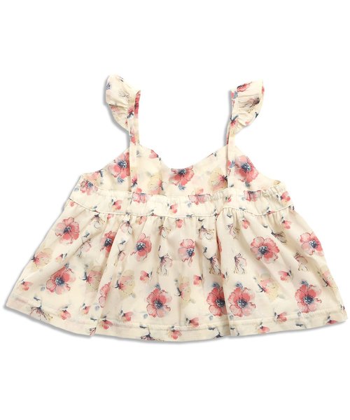 apres les cours（アプレレクール）の「花柄キャミレイヤードТシャツ（Tシャツ/カットソー・キッズ・グレー/オフホワイト/ネイビー・80/140/110/130/90/100/120）」の9枚目の写真