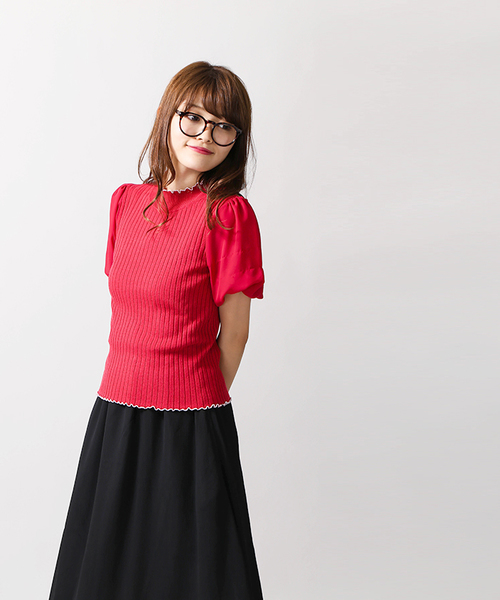 WEGO(ウィゴー)の「WEGO/シフォンスリーブメロウカットソー(Tシャツ/カットソー・レディース・ホワイト/レッド/ブラック・FREE)」の15枚目の写真