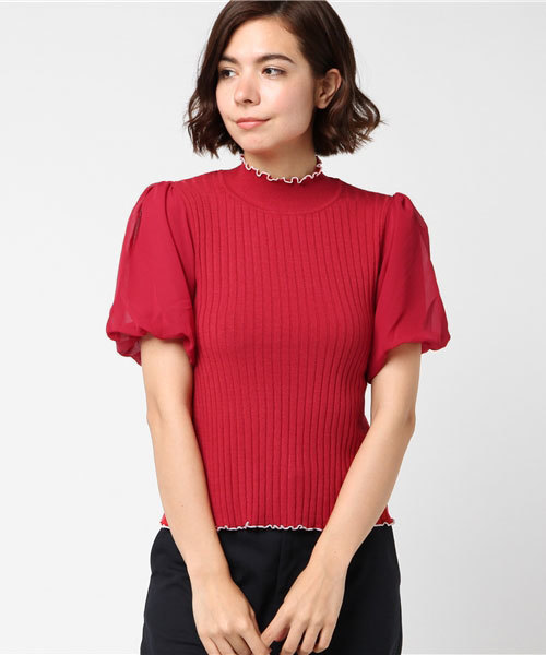 WEGO(ウィゴー)の「WEGO/シフォンスリーブメロウカットソー(Tシャツ/カットソー・レディース・ホワイト/レッド/ブラック・FREE)」の21枚目の写真