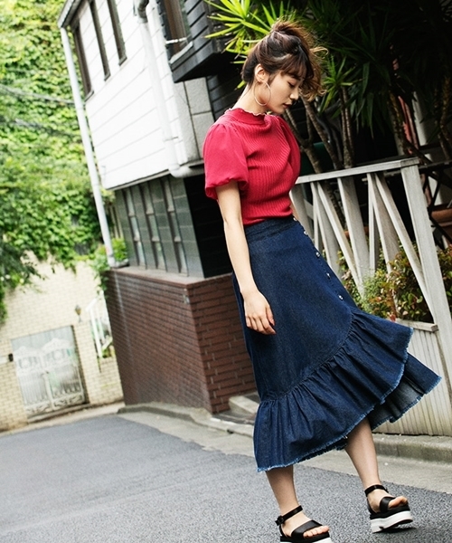 WEGO(ウィゴー)の「WEGO/シフォンスリーブメロウカットソー(Tシャツ/カットソー・レディース・ホワイト/レッド/ブラック・FREE)」の22枚目の写真