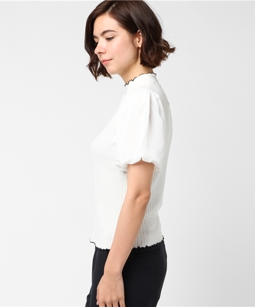 WEGO(ウィゴー)の「WEGO/シフォンスリーブメロウカットソー(Tシャツ/カットソー・レディース・ホワイト/レッド/ブラック・FREE)」の5枚目の写真