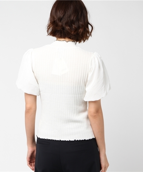 WEGO(ウィゴー)の「WEGO/シフォンスリーブメロウカットソー(Tシャツ/カットソー・レディース・ホワイト/レッド/ブラック・FREE)」の6枚目の写真