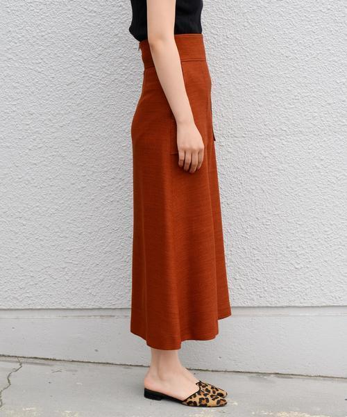 Khaju（カージュ）の「Khaju:ミディトラピゾイドスカート◇（スカート・レディース・マスタード/テラコッタ/ライトオリーブ・26/27）」の11枚目の写真