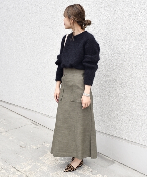 Khaju（カージュ）の「Khaju:ミディトラピゾイドスカート◇（スカート・レディース・マスタード/テラコッタ/ライトオリーブ・26/27）」の8枚目の写真