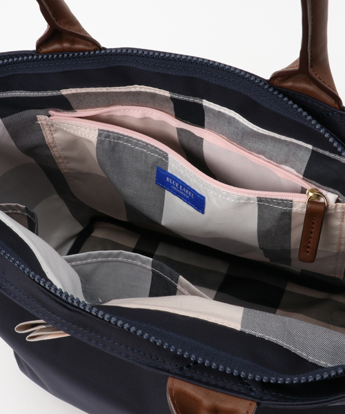 BLUE LABEL CRESTBRIDGE（ブルーレーベルクレストブリッジ）の「クレストブリッジチェックリボントートバッグ　ラージ（トートバッグ・レディース・ブラック/ネイビー・X）」の9枚目の写真