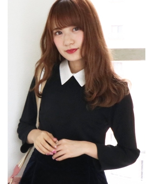 dazzlin（ダズリン）の「グッドガールトップス（Tシャツ/カットソー・レディース・ブラック/グレー/キャメル/ボルドー・MEDIUM/SMALL）」の2枚目の写真