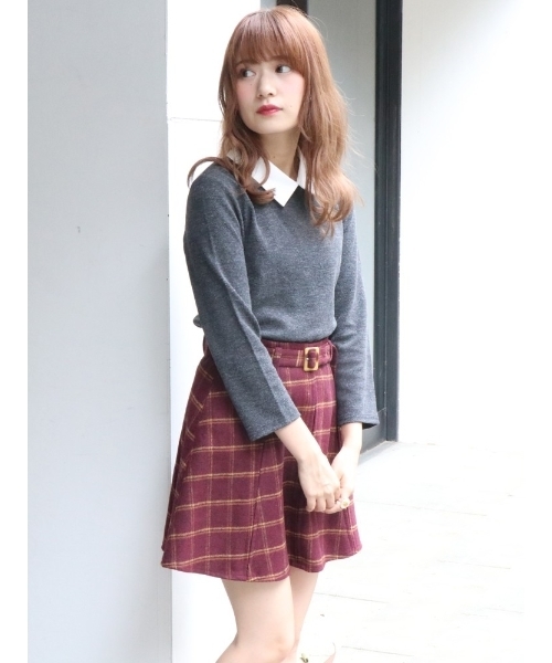 dazzlin（ダズリン）の「グッドガールトップス（Tシャツ/カットソー・レディース・ブラック/グレー/キャメル/ボルドー・MEDIUM/SMALL）」の7枚目の写真