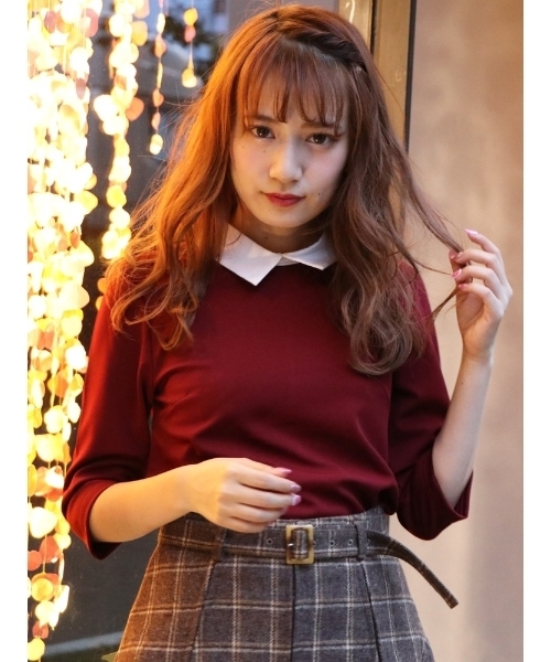 dazzlin（ダズリン）の「グッドガールトップス（Tシャツ/カットソー・レディース・ブラック/グレー/キャメル/ボルドー・MEDIUM/SMALL）」の22枚目の写真