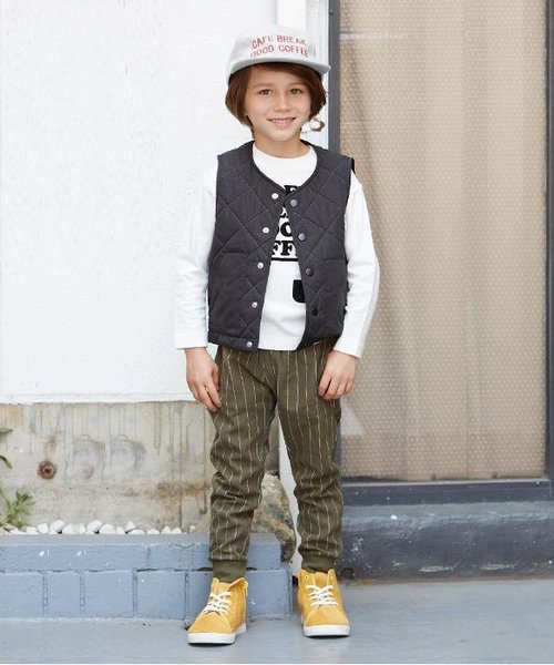 apres les cours（アプレレクール）の「キルティング中綿ベスト（ベスト・キッズ・ブラック/カーキ・110/130/140/80/100/120/90）」の6枚目の写真