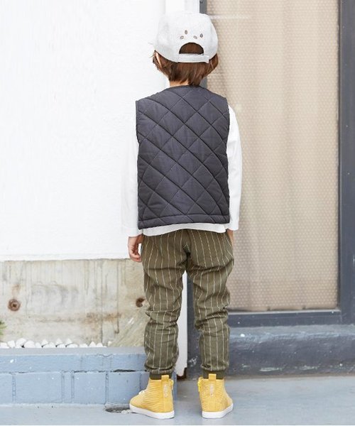 apres les cours（アプレレクール）の「キルティング中綿ベスト（ベスト・キッズ・ブラック/カーキ・110/130/140/80/100/120/90）」の8枚目の写真