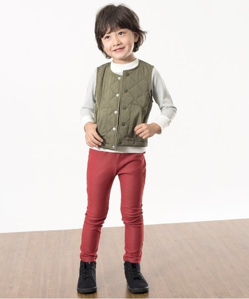 apres les cours（アプレレクール）の「キルティング中綿ベスト（ベスト・キッズ・ブラック/カーキ・110/130/140/80/100/120/90）」の10枚目の写真