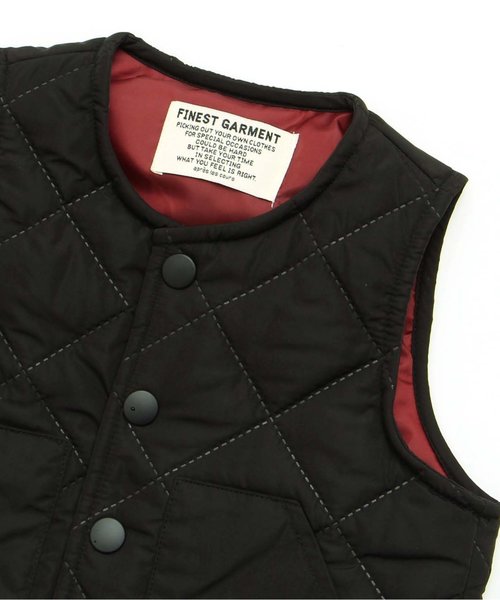 apres les cours（アプレレクール）の「キルティング中綿ベスト（ベスト・キッズ・ブラック/カーキ・110/130/140/80/100/120/90）」の7枚目の写真