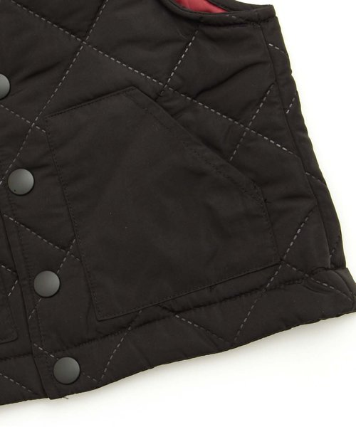 apres les cours（アプレレクール）の「キルティング中綿ベスト（ベスト・キッズ・ブラック/カーキ・110/130/140/80/100/120/90）」の4枚目の写真