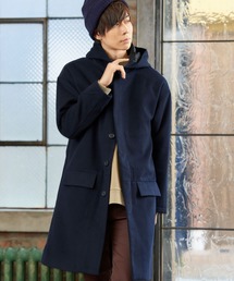 MONO-MART | シャギーメルトンT/R オーバーサイズフーデッドロングコート(MONO-MART)(その他アウター)