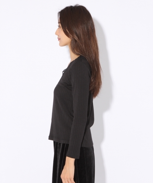 niko and...（ニコアンド）の「テレコレース付きVネックTシャツ【niko and ...】（Tシャツ/カットソー・レディース・ピンク/ブラック/オフホワイト/グレー・LARGE/MEDIUM）」の11枚目の写真