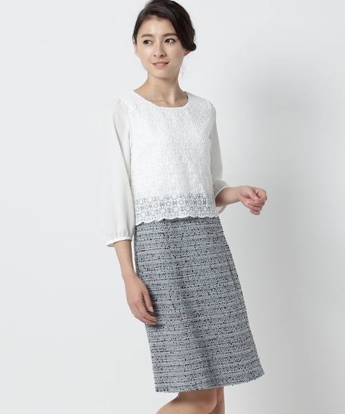 Soup スープ の Web限定サイズ モールラメツイードワンピース ワンピース Wear