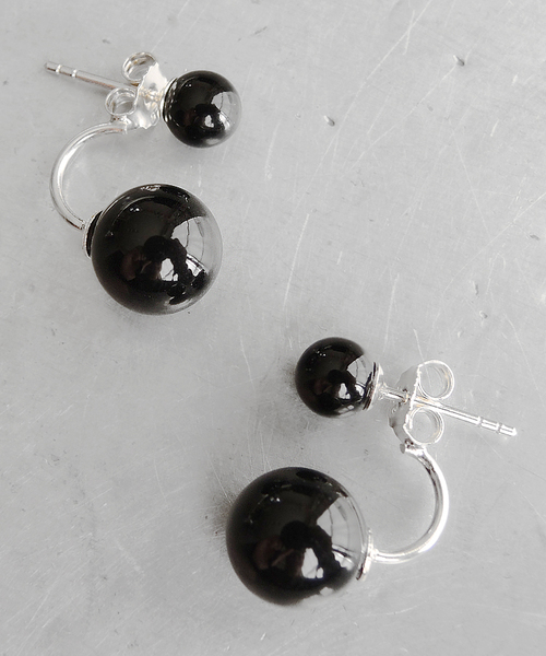TONE SELECT GOODS（トーンセレクトグッズ）の「【925 SILVER ACC】2ストーンピアスSV925(OG)（ピアス（両耳用）・レディース・その他1/その他2/ブラック/ターコイズブルー/その他3・FREE）」の4枚目の写真