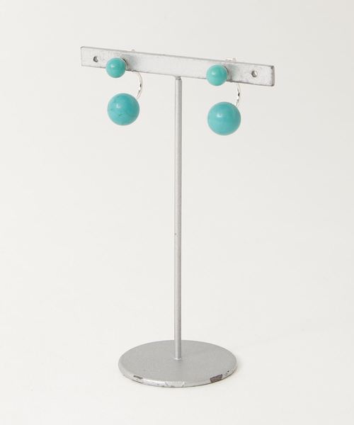 TONE SELECT GOODS（トーンセレクトグッズ）の「【925 SILVER ACC】2ストーンピアスSV925(OG)（ピアス（両耳用）・レディース・その他1/その他2/ブラック/ターコイズブルー/その他3・FREE）」の9枚目の写真