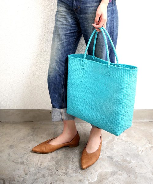 salle de bal（サルデバル）の「メルカドバック　/かご編みバック / お買いものバック/市場のバッグ（トートバッグ・レディース・ホワイト/ブラック/イエロー/ブルー/その他1/その他2/オレンジ・FREE）」の5枚目の写真