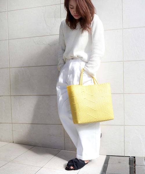 salle de bal（サルデバル）の「メルカドバック　/かご編みバック / お買いものバック/市場のバッグ（トートバッグ・レディース・ホワイト/ブラック/イエロー/ブルー/その他1/その他2/オレンジ・FREE）」の9枚目の写真