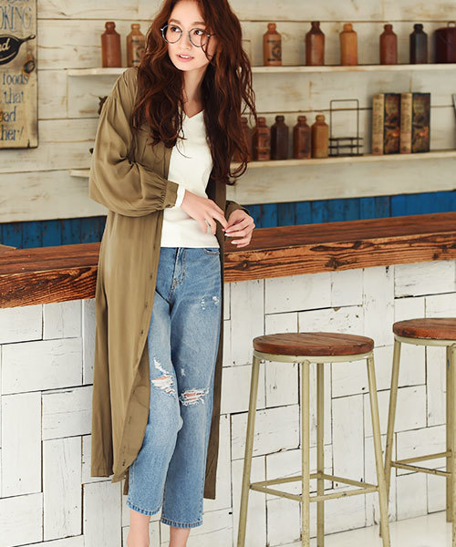 Luz Llena（ラズレナ）の「クラッシュストレートデニムパンツ（デニムパンツ・レディース・ブルー/サックスブルー・MEDIUM/LARGE）」の4枚目の写真