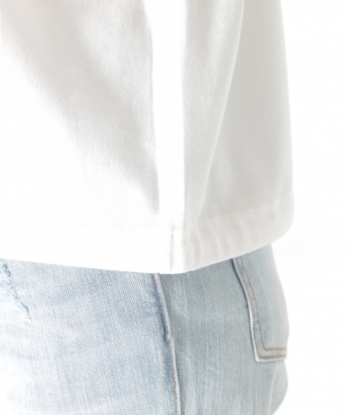 EVERLAST(スポーツ・ライフスタイル)（エバーラスト）の「BAYFLOW／【EVERLAST(エバーラスト)】HEM STRING 18SS（Tシャツ/カットソー・レディース・ホワイト/アクア・MEDIUM）」の5枚目の写真