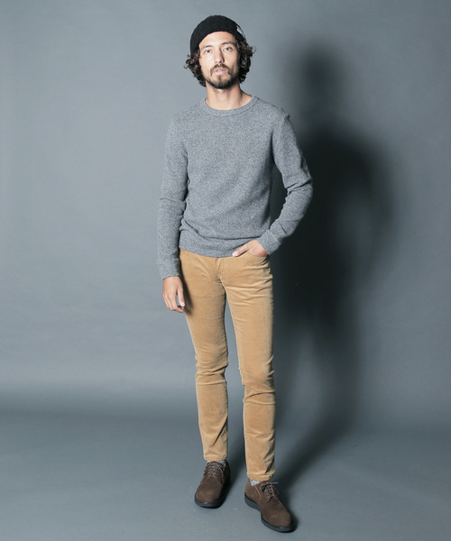 Magine(マージン)の「W/NY QUARTER W FACE KNIT SAW C/N L/S:ウール/ナイロン クォーターダブルフェイスニットソークルーネック(Tシャツ/カットソー・メンズ・ボルドー/チャコールグレー/オリーブ/グレー・44/46/48)」の13枚目の写真