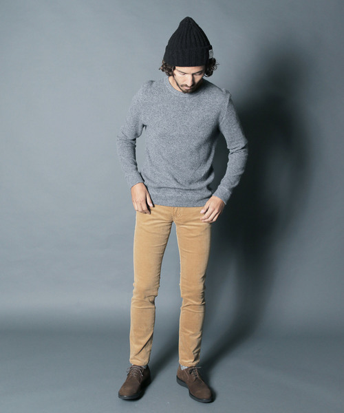 Magine(マージン)の「W/NY QUARTER W FACE KNIT SAW C/N L/S:ウール/ナイロン クォーターダブルフェイスニットソークルーネック(Tシャツ/カットソー・メンズ・ボルドー/チャコールグレー/オリーブ/グレー・44/46/48)」の14枚目の写真