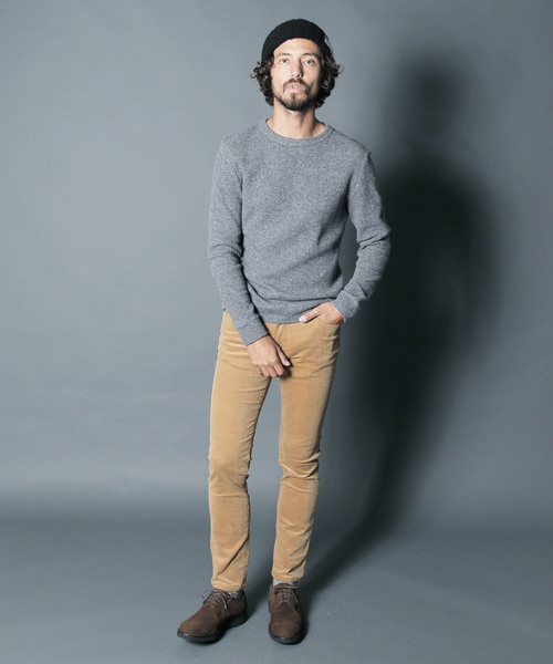 Magine(マージン)の「W/NY QUARTER W FACE KNIT SAW C/N L/S:ウール/ナイロン クォーターダブルフェイスニットソークルーネック(Tシャツ/カットソー・メンズ・ボルドー/チャコールグレー/オリーブ/グレー・44/46/48)」の15枚目の写真