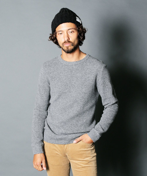 Magine(マージン)の「W/NY QUARTER W FACE KNIT SAW C/N L/S:ウール/ナイロン クォーターダブルフェイスニットソークルーネック(Tシャツ/カットソー・メンズ・ボルドー/チャコールグレー/オリーブ/グレー・44/46/48)」の22枚目の写真