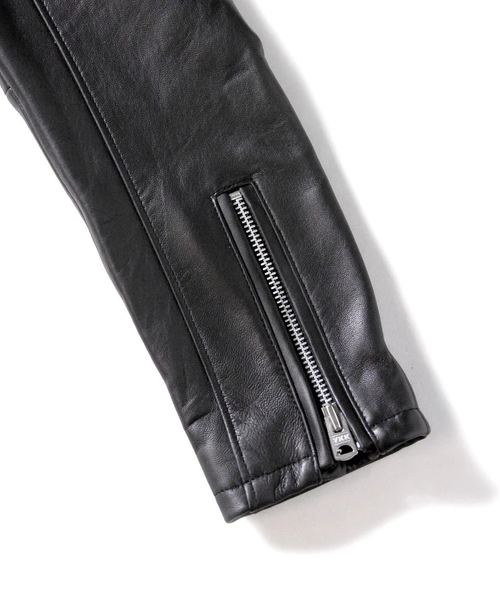 JACKROSE(ジャックローズ)の「スコッチガードUKラムレザー シングルライダース(ライダースジャケット・メンズ・ブラック・S/M/L/XL)」の6枚目の写真