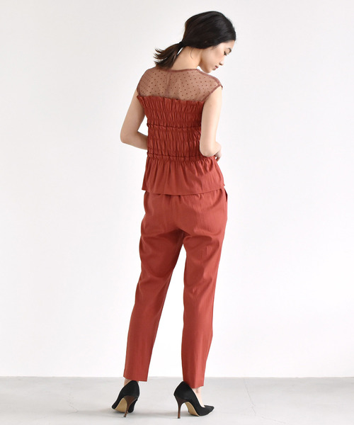 kaene（カエン）の「タックパンツ（スラックス・レディース・ブラック/テラコッタ・38/36）」の5枚目の写真