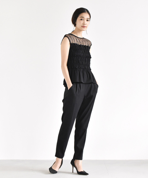 kaene（カエン）の「タックパンツ（スラックス・レディース・ブラック/テラコッタ・38/36）」の9枚目の写真