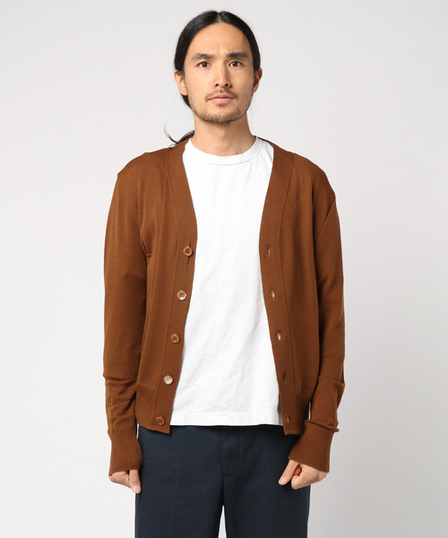 Letroyes(ルトロワ)の「Letroyes: Vネックカーディガン(ニット/セーター・メンズ・ボルドー/キャメル/ロイヤルブルー・M/L)」の3枚目の写真