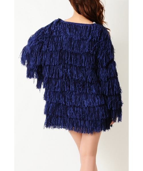 EGOIST（エゴイスト）の「MIXヤーンフリンジニットカーデ（ニット/セーター・レディース・ブラウン/ブルー/マルチ・FREE）」の19枚目の写真