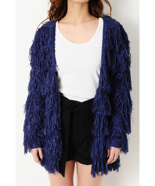 EGOIST（エゴイスト）の「MIXヤーンフリンジニットカーデ（ニット/セーター・レディース・ブラウン/ブルー/マルチ・FREE）」の20枚目の写真