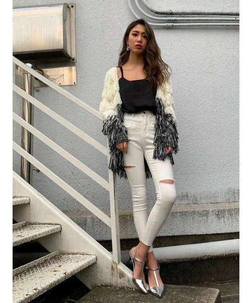 EGOIST（エゴイスト）の「MIXヤーンフリンジニットカーデ（ニット/セーター・レディース・ブラウン/ブルー/マルチ・FREE）」の13枚目の写真