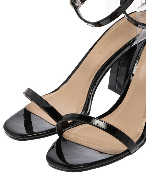 SPIRALGIRL（スパイラルガール）の「カラーチャンキーヒールミュール（サンダル・レディース・ブラック/ベージュ・M/L）」の3枚目の写真