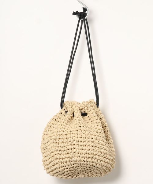 natural couture（ナチュラルクチュール）の「雑材巾着バッグ（ショルダーバッグ・レディース・サックスブルー/ピンク/ナチュラル・FREE）」の10枚目の写真